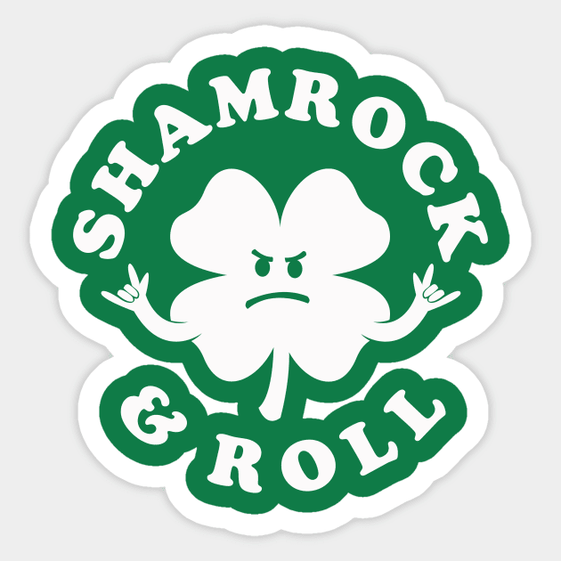 Shamrock And Roll Sticker by dumbshirts